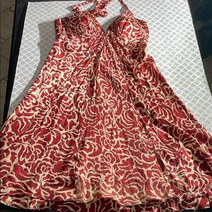 Red and White Halter Dress